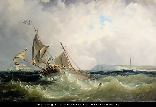 An English Barge In A Heavy Sea Off The North Foreland - George the Elder Chambers
