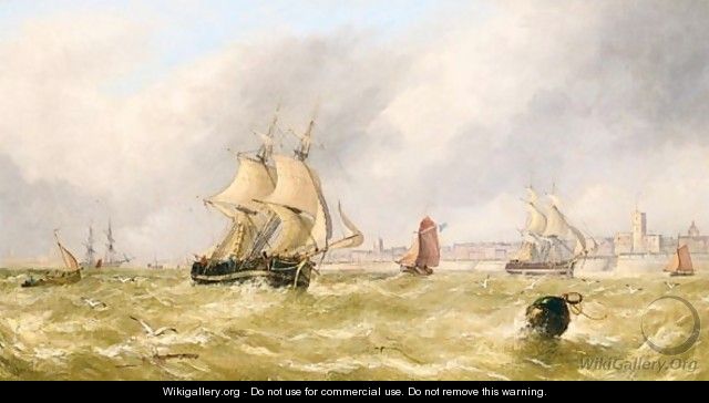 A Fresh Breeze Off Portsmouth Harbour - John H. Wilson
