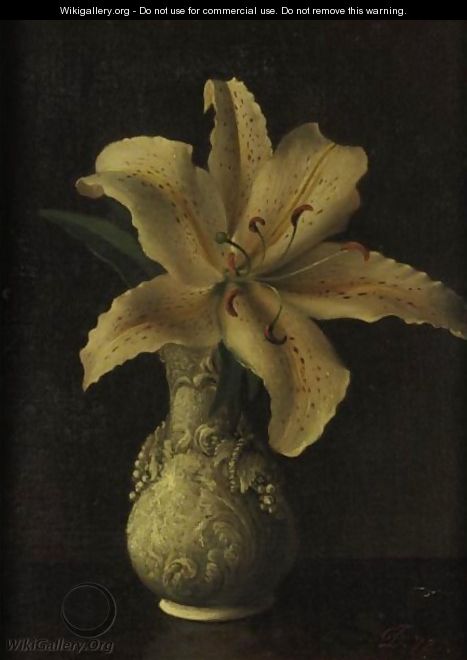 Day Lily In A White Vase - David Johnson