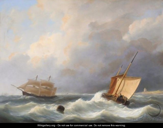 Ships Off The Coast - Johannes Christian Schotel