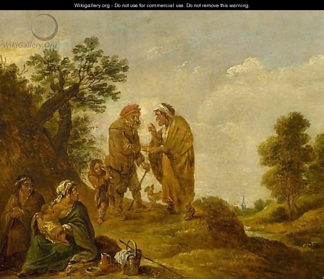 A Gipsy Family - (after) David The Younger Teniers