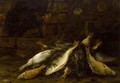 A Pike, Perch And Other Fish On A Bank - Jacob Gillig