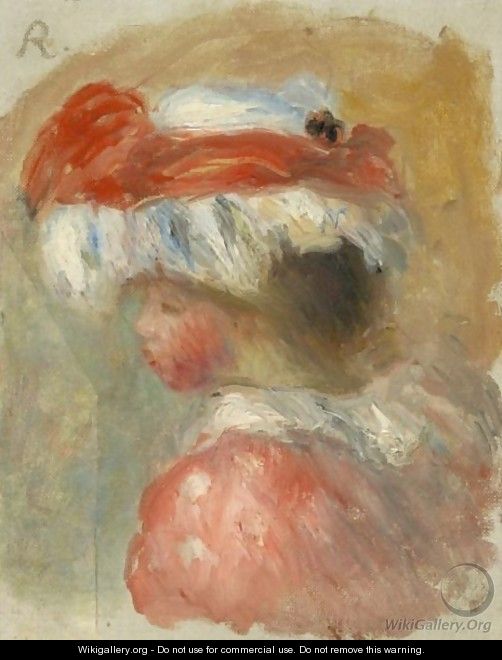 Jeune Fille A La Charlotte - Pierre Auguste Renoir