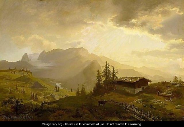 Early Morning In The Alps - Ernst August Becker