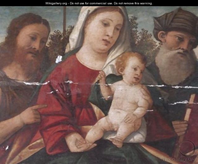 The Madonna And Child With Saint John The Baptist And A Male Saint - Venetian School