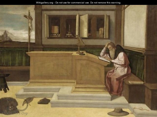 Saint Jerome In His Study - (after) Vincenzo Di Biagio Catena