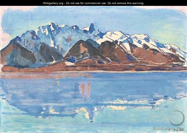 Lake Thun With Mountain Chain Stockhorn - Ferdinand Hodler