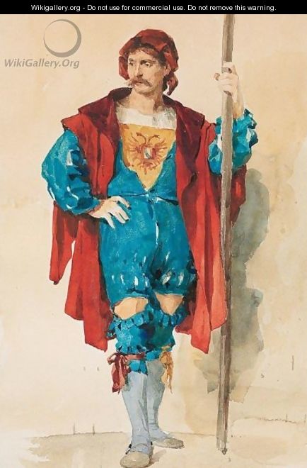 Soldat In Historischem Kostum Des 16. Jahrhunderts Soldier In 16th Century Costume - Albert Anker
