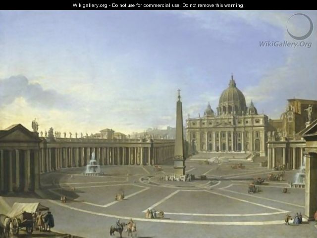 Rome, A View Of Piazza San Pietro - Roman School