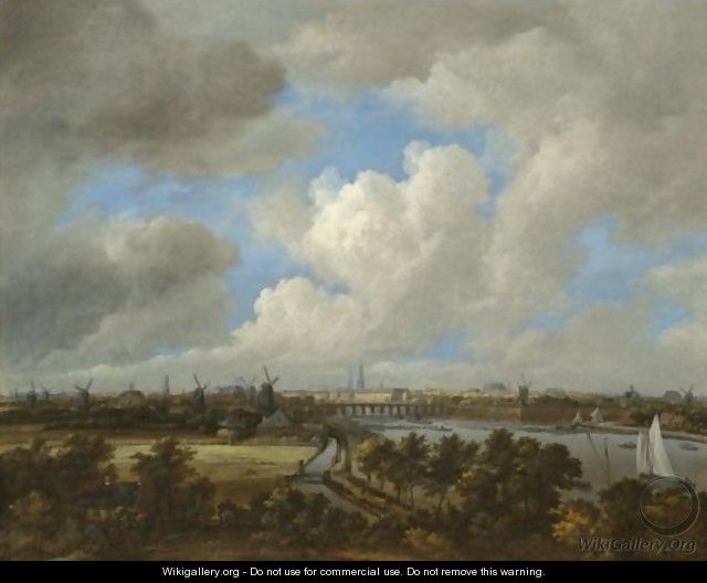Amsterdam A Distant View From The South Along The West Bank Of The River Amstel Towards The City - Jacob Van Ruisdael