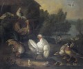 A Farmyard Still Life With Doves, Chickens And Chicks, Ducks And Ducklings, A Cockerel, And A Turkey - (after) Marmaduke Cradock