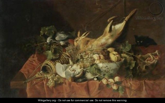 A Still Life With A Hare, A Partridge, A Bowl Of Fruit, A Boar