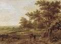 A Wooded Landscape With A Traveller And His Horse On A Path, A Farmhouse Beyond - (after) Jan Wijnants