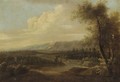 Extensive Italianate Landscape With Figures In The Foreground, A Castle Beyond - Italian School