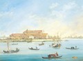 Gondoliers And Sailing Boats Before An Island In The Venetian Lagoon - Italian School