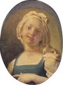 A Young Girl Wearing A Coral Necklace - Neapolitan School