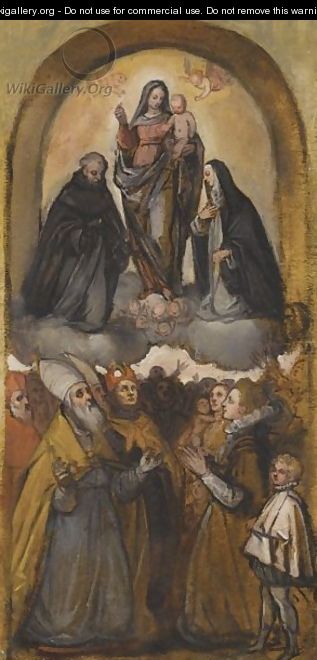 The Madonna And Child With Various Saints And A Kneeling Donor - Florentine School