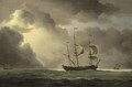 A Man-Of-War And Other Shipping In An Approaching Storm - Charles Brooking
