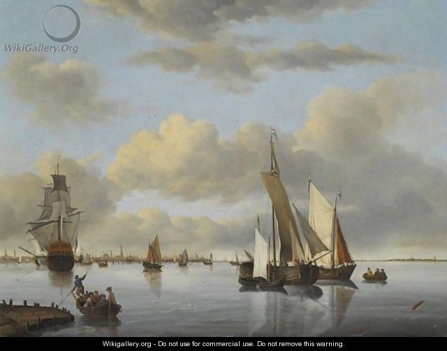 Dutch Shipping In A Calm, The City Of Amsterdam Beyond - Jan Wubbels