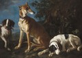 A Greyhound And Two Spaniels In A Landscape - (after) Franz Werner Von Tamm
