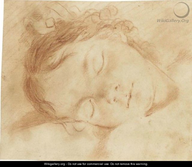 Head Of A Sleeping Child - Florentine School