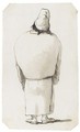 Caricature Of A Man, Seen From Behind, Wearing Robes And A Cap - Giovanni Battista Tiepolo