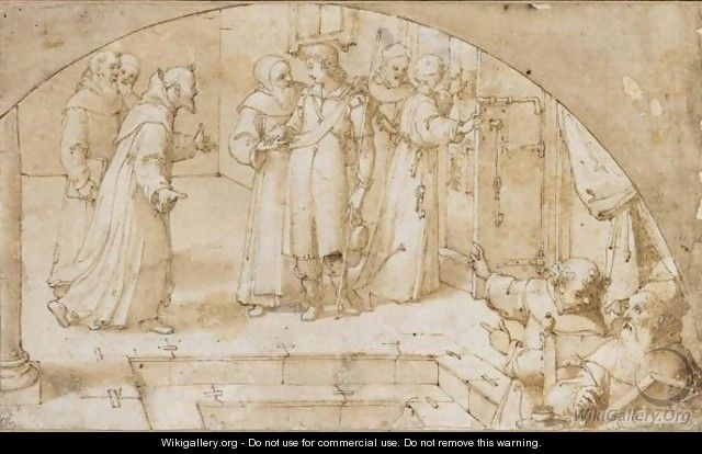 A Scene From The Life Of St. Francis Of Paola - Roman School