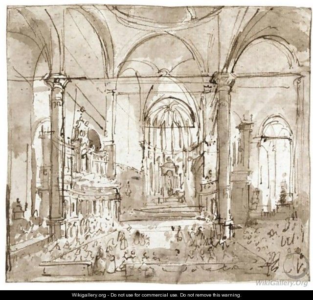 The Interior Of The Church Of S. Zanipolo, Venice - Francesco Guardi