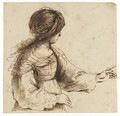 A Fortune Teller A Woman Wearing A Scarf On Her Head, Turned To The Left - Giovanni Francesco Guercino (BARBIERI)