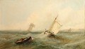 Fishing Vessels In Rough Seas - English School