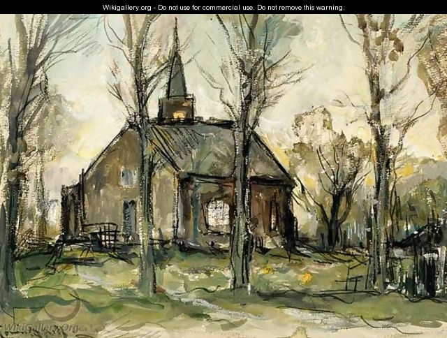 A Church In A Landscape - Louis Apol