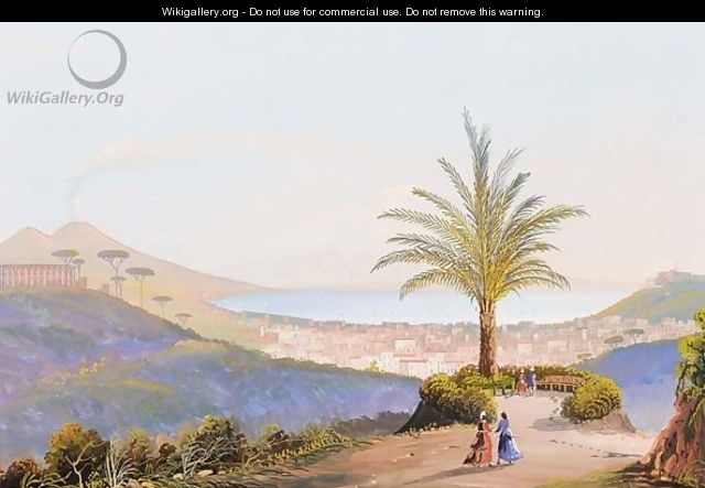A View Of The Bay Of Naples Near Villa Galla - Italian School