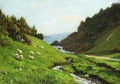 Sheep Grazing By A Stream In Summer - Thomas Jacques Somerscales