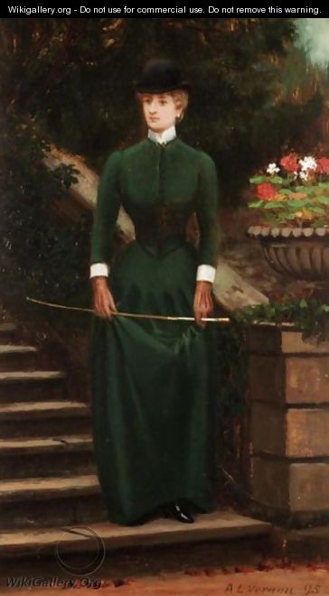 A Lady In Riding Clothes - Arthur Langley Vernon
