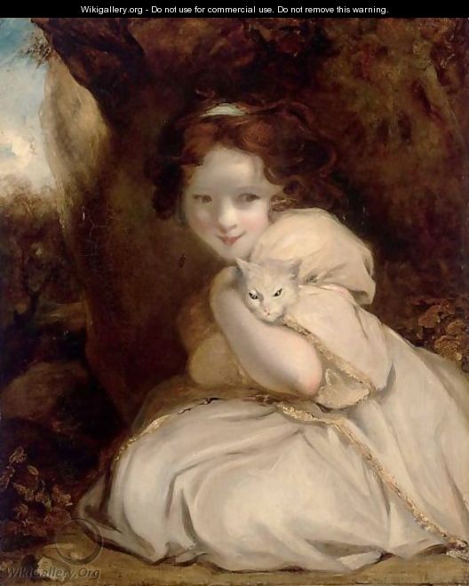 A Little Girl With A Cat - English School
