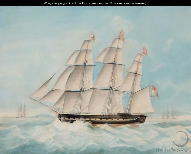 A Dutch Three-Master At Sea - Jacob Spin