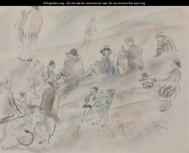 Figures On The Riverbank - Jules Pascin