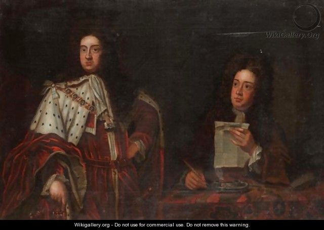 Portrait Of King George I With His Secretary - (after) Kneller, Sir Godfrey