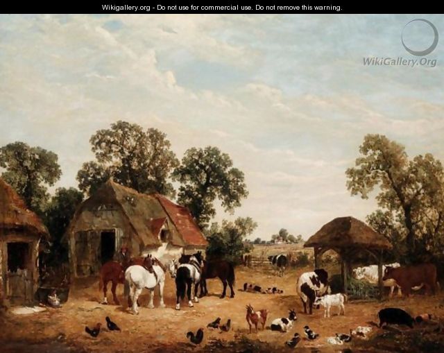 Animals In A Farm Yard - John Frederick Herring, Jnr.