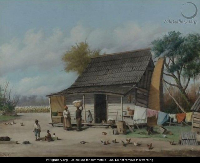 Farm With Cotton Pickers - William Aiken Walker