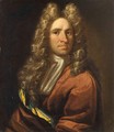A Portrait Of A Gentleman, Half Length, Wearing A Red Coat With A White Shawl And A Wig - (after) Kneller, Sir Godfrey