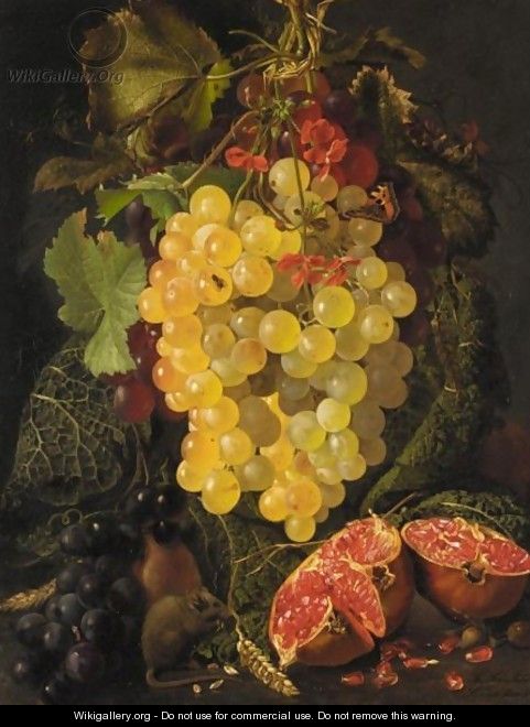 Still Life Of Fruit And A Field Mouse - Theude Gronland