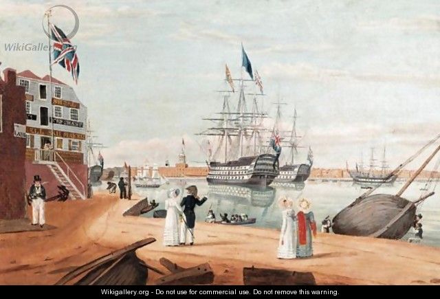 A View Of Portsmouth Harbour From Ratsey And Lapthorne Sail Loft, Gosport - English School