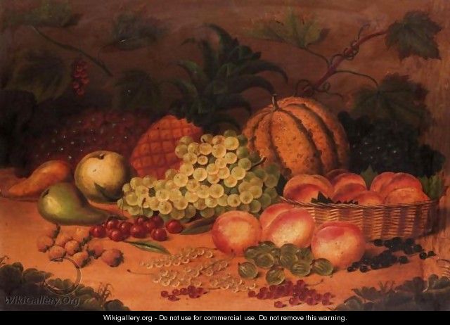 Still Life Of Fruit With Peaches In A Basket - (after) William Jones Of Bath