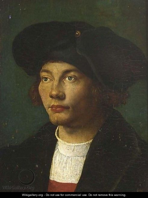 A Portrait Of A Gentleman, Head And Shoulders, Wearing A Black Coat And Hat - (after) Durer or Duerer, Albrecht