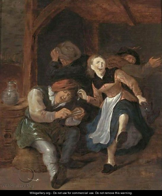 A Merry Company In An Interior Singing And Dancing - Jan Miense Molenaer