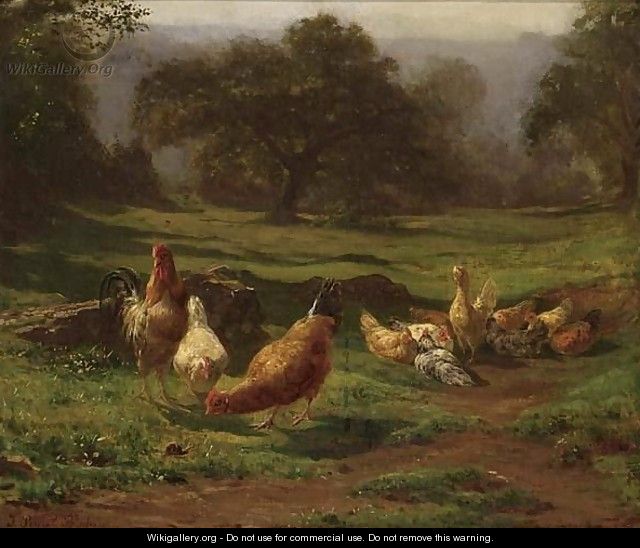 Chickens In A Landscape 2 - Juliette Peyrol Bonheur