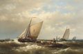 Fishing Boats In Choppy Seas - Abraham Hulk Jun.