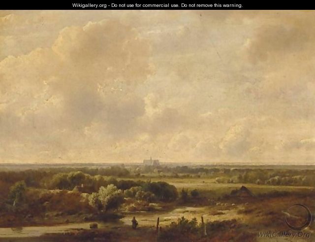 A Panoramic Landscape, Haarlem In The Distance - Pieter Lodewijk Francisco Kluyver