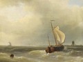 Shipping In Choppy Seas - Johannes Hermanus Koekkoek